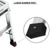 Work Platform Aluminum Step Ladder Drywall Safe ANSI Approved of Capacity 225 LBS Medium Duty Portable Bench Folding Ladders Stool w/Non-Slip Matb