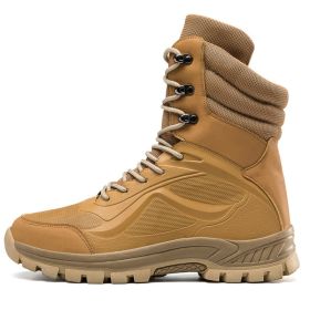 Tactical Shoes Men Hiking Boots Outdoor Camping Autumn Military Boots Microfiber Mountain Climbing Shoes Forces Equipment 39-45 (Color: sand, size: 39)