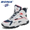 BONA 2022 New Designers Outdoor Mountain Desert Climbing Shoes Men Ankle Hiking Boots Man High Top Winter Boots Mansculino Comfy