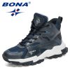 BONA 2022 New Designers Outdoor Mountain Desert Climbing Shoes Men Ankle Hiking Boots Man High Top Winter Boots Mansculino Comfy