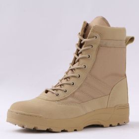 Men Boots Tactical Military Boots Special Force Desert Combat Army Boots Outdoor Hiking Boots Ankle Shoes Men Work Safty Shoes (Color: sand, size: 44)