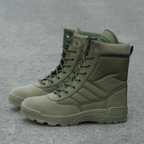 Men Boots Tactical Military Boots Special Force Desert Combat Army Boots Outdoor Hiking Boots Ankle Shoes Men Work Safty Shoes (Color: Green, size: 37)