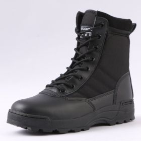 Men Boots Tactical Military Boots Special Force Desert Combat Army Boots Outdoor Hiking Boots Ankle Shoes Men Work Safty Shoes (Color: Black, size: 41)