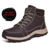 Brand Winter Leather Men Boots Plush Warm Men Snow Boots Outdoor Non-slip Hiking Boots Men Winter Shoes Men Sneakers Size 39-48