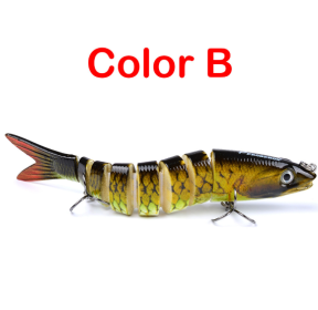 Pike Fishing Lures Artificial Multi Jointed Sections Hard Bait Trolling Pike Carp Fishing Tools (Color: B)