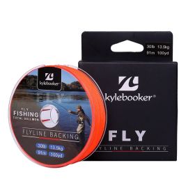 Kylebooker Fly Line Backing Line 20/30LB 100/300Yards Orange Braided Fly Fishing Line (Length: 300YDS, Line Size: 30LB)