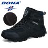 BONA New Designers Nubuck Hiking Boots Krasovki Tactical Shoes Men Outdoor Non-Slip Hiking Shoes Man Mountain Shoes Trendy