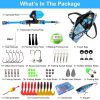 Kids Fishing Pole Set Fishing Starter Kit Telescopic Fishing Rod and Reel Combo Kit with Tackle Box 56Pcs Fishing Lures for Boys Girls